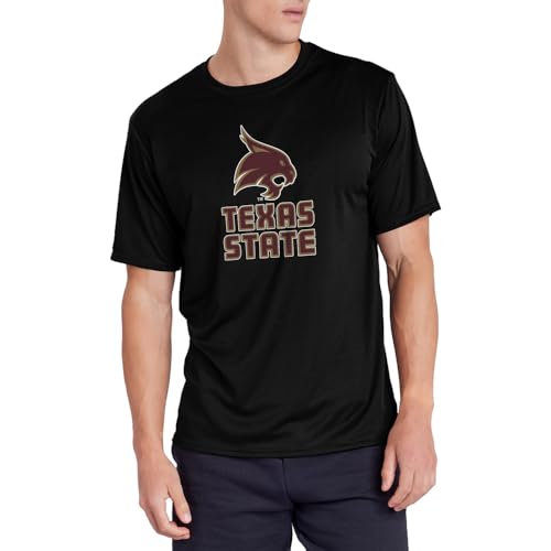 Campus Lab Texas State University Adult Men's Sport Active T-Shirt Primary Logo, Black, Large
