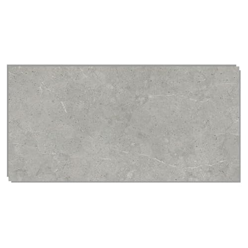 IZODEKOR Panel de pared SPC con efecto de piedra natural, gris, 60 x 120 cm, 1 pieza, impermeable, resistente a los arañazos, resistente al calor, protección contra salpicaduras, revestimiento de