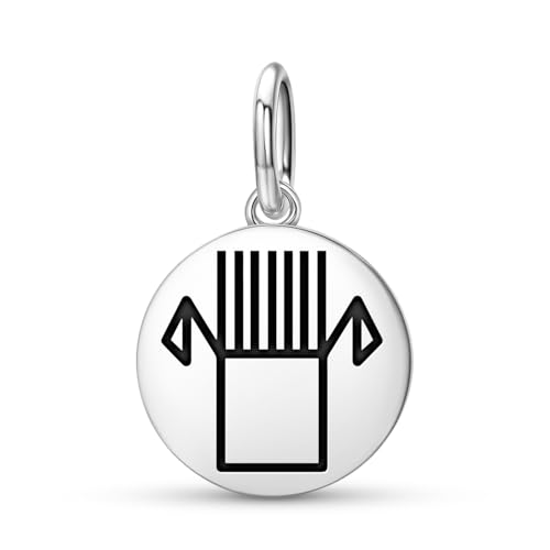 Abalorio de plata de ley 925 con símbolo de tótem de peine y emblema espiritual compatible con pulseras Pandora