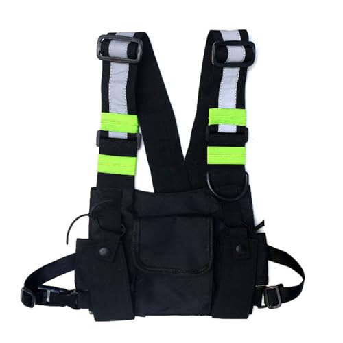 Maizoon Multi Pocket Chest Bag Two-Way Radio Walkie Talkie Hands-Free Pack with Phone Holder Adjustable Shoulder Strap Suitable for Outdoors Cycling and Hiking Black by Maizoon - Used condition - US$10.15