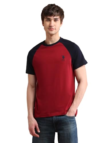 Image of U.S. POLO ASSN. Knitted Cotton T-Shirts for Men - 100% Cotton, Breathable & Comfortable, Half Sleeves Mens Casual T Shirts