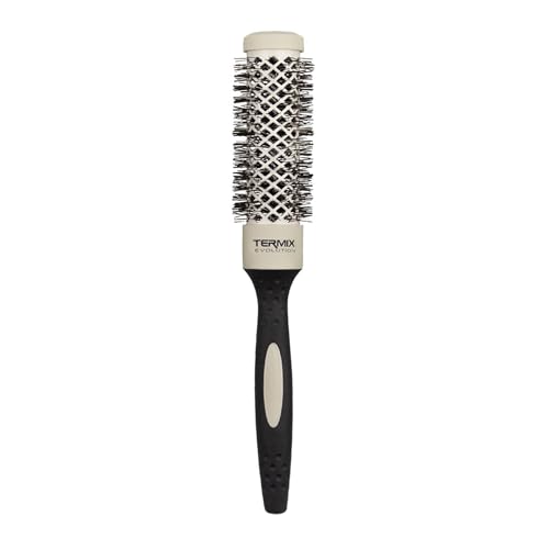 Termix Evolution Soft Ø28 – Cepillo Profesional para Cabellos Finos y Frágiles, Fibras Ionizadas, Secado Rápido con Perforado Romboidal, Mango Ergonómico y Antideslizante, Fabricado en España