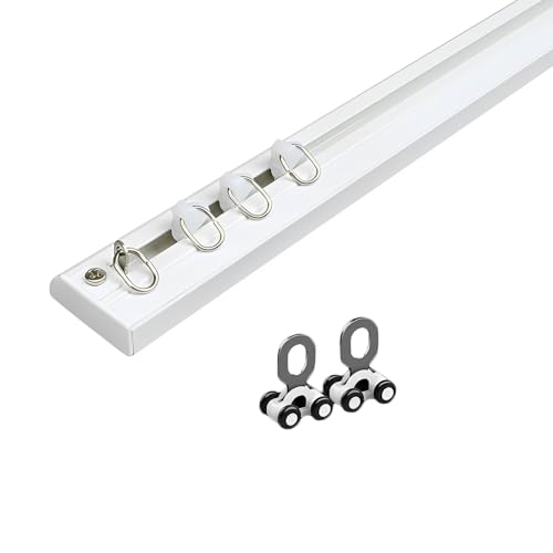 WWERTYY Riel para Cortina de Techo: Sistema de riel Oculto Ultrafino para Divisor de ambientes, Incluye Rodillo y herrajes: Barra para Cortina de fácil instalación