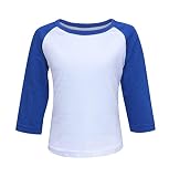 ILTEX Kids & Youth 3/4 Sleeves Athletic Baseball Raglan Infant Toddler Jersey Cotton & Polyester T-Shirt in Multi Function Sports & Outdoors, Gym and Exercise (20+ Colors) (Y-Small, White/Royal Blue)