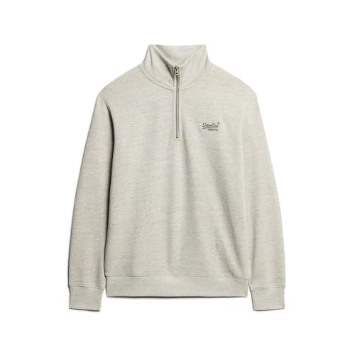 Superdry Mens Essential Logo Half Zip Sweatshirt (UK, Alpha, M, Regular, Regular, Varisty Grey Grindle)