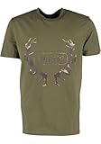 Regular Fit OS Trachten Herren T-Shirt Kurzarm Jagdshirt mit Rundhalsausschnitt Treny, Größe:5XL, Farbe:Khaki/Schlamm
