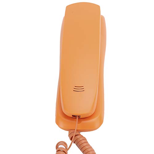 Teléfono de cable naranja portátil para oficina y hogar miniatura 1