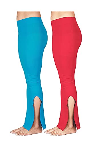 Vednath Women Microfiber Combo Saree Shapewear Petticoat Waist Trimmer Thigh Slimmer Turquoise Blue And Pink Xl Size #TOP3