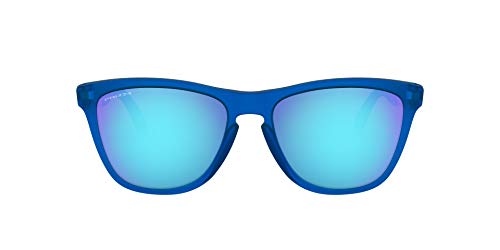 Oakley Men's OO9428 Frogskins Mix Round Sunglasses, Matte Translucent Sapphire/Prizm Sapphire, 55 mm