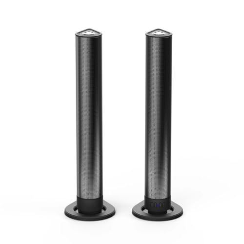 Un par de Altavoces de Torre Bluetooth con 4 Subwoofers, Altavoz Doméstico de Pie de Alta Fidelidad con Graves Potentes y Controladores Duales, Carga Tipo C