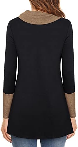 Furnex Ladies Long Sleeve Tunic Sweater - Flowy Plus Size Top For Leggings, Cowl Neck, Slimming Fit, Winter Casual Blouse