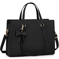 ❤Stylish Ladies Laptop Bag: Made of high quality waterproof PU leather outer and polyester inner, with luxuriously gold hardware, a removable playful and cute bow on the front, this laptop bags for women looks very elegant and delicate. The mysteriou...