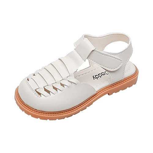Unisex-Child and Toddler Baby Girls Knitted Sandals Anti Slip Casual Beach Shoes Summer Princess (Beige, 1 Big Kids)