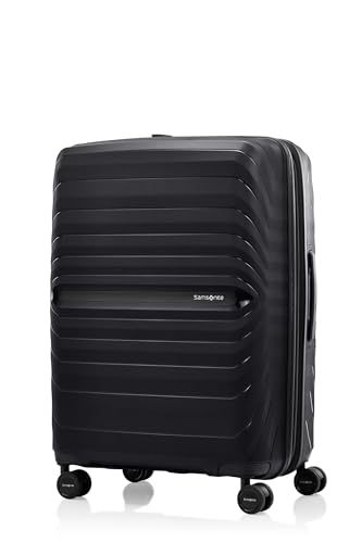 Image of Samsonite Octolite Neo Expandable 68 Cms Medium Polycarbonate Hard Sided 8 Wheel Spinner Pack More Luggage /Suitcase /Trolley Bag (Black) (Double Wheel)