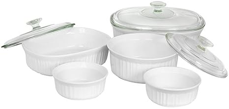 Amazon.com: CorningWare French White 8-Piece Bake and Serve Set: Home ...