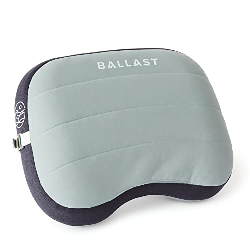 Ballast Beach Pillow – Comfy, Durable & Compact, Stays Put on Windy Beaches with Patented Sand Pouch, Inflatable Pillow for Beaches, Pools, Camping, Festivals and Travel (Moonlight Grey)