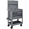 Storage Tool Cabinet 5 Drawer Rolling Mechanic's Cart, Gray (Slate) with Large Top Compartment