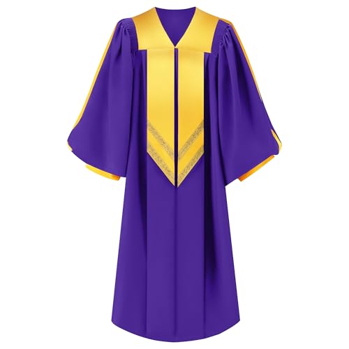Unisex Adult Choir Robes Matte Finish for Baptisms with Cuff Sleeves