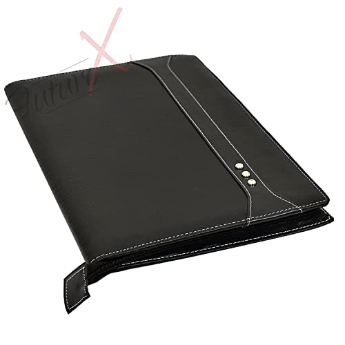 Image of FUTURE X 20 Leaf Multipurpose Leatherette Professional File Folders for Certificates, Documents Holder, Portfolio, Executive File Legal Size Documents Holder for Men and Women (Black)
