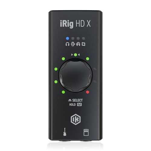 iRig HD X interfaz de audio de guitarra para iPhone, iPad, Mac, iOS y PC con USB-C, Lightning y cables USB y grabación de música de 24 bits, 96 kHz