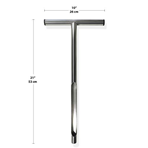 Topnix - Soil Sampler Probe 21" for Garden, Lawn and Golf Courses Care Maintenance - Stainless Steel with T-Style Handle Soil Test Tool - Complete with 2 PVC Clear Tubes for Soil Samples