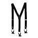 CTM Men's Elastic Button End Suspenders, Black