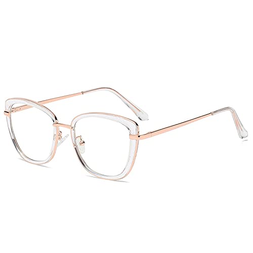Lunettes de soleil rétro cat eye transparentes idéales pour le travail sur ordinateur en terrasse