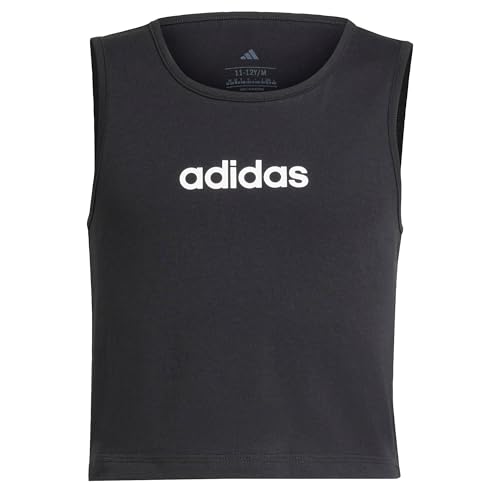 adidas Mädchen Essentials Tank TOP, Black/White, 11-12 Years