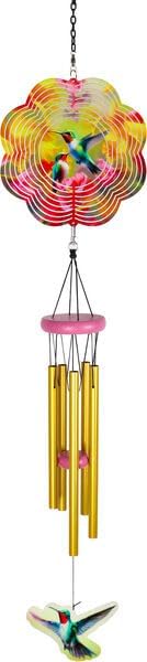 Spoontiques Hummingbird Wind Spinner Chime - Outdoor Garden Décor - Decorative Chimes for Yard, Garden, Backyard and Patio Decoration