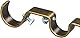 Generic Heavy Duty Doppel-Vorhangstangenhalter, 3 Stück, Antik Messing, Metall, Wandmontage, Vorhangstange, Antik Messing Finish