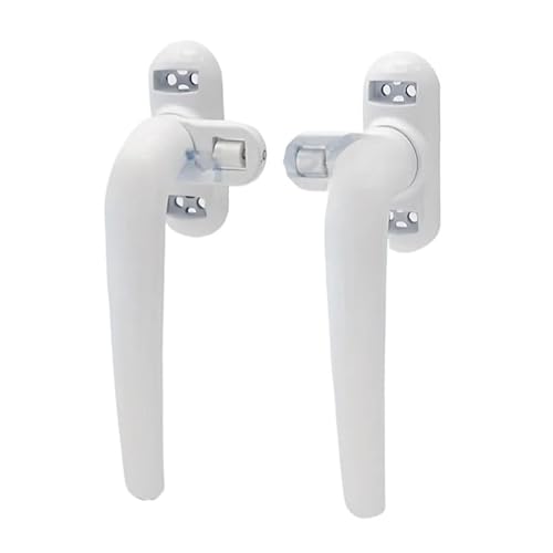 Manilla Oscilobatiente Pvc, 1 par de manijas universales for ventanas con llave y cerradura puertas doble acristalamiento(White 1pair)