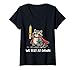 Women's We Test At Dawn Raccoon Funny Test Day Teacher School V-Neck T-Shirt
