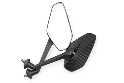 Image of All Electric Scooter Premium Side Mirrors, Carbon Fiber Pattern, Black, Universal Mounting, Rear View Mirror Set for EV Scooters, 2 Pack, Shisha | Side Mirrors | Fancy Mirror | EV Mirror Black