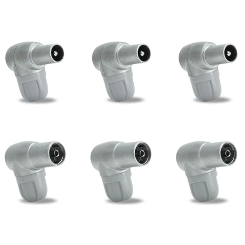 TECHZOCO Pack de 6 Conectores Coaxiales IEC para Cable de