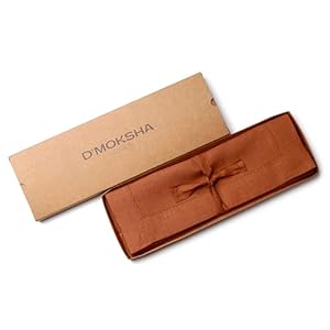 DMoksha Homes Linen Placemats Set of 4 100 Pure Linen Rust Placemats 14 x 19 Inch Classic Hemstitch Washable Rust Placemats for Easter