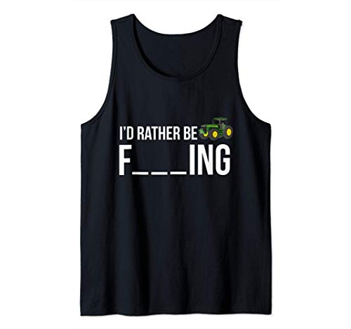 Funny I'd Rather Be Farming Tees Graphic Farmer Gifts Débardeur