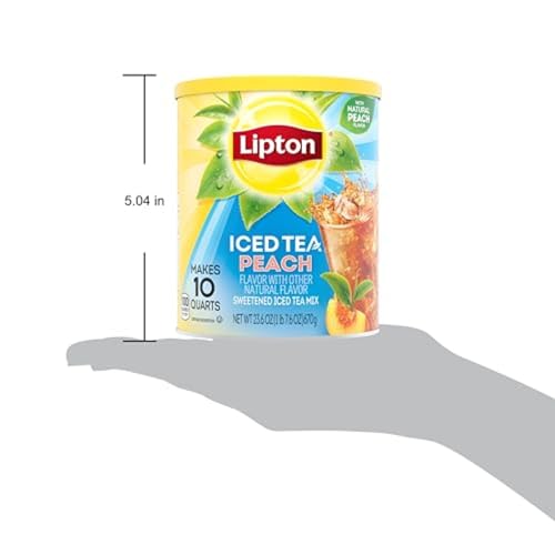 Lipton Iced Tea Blend, Peach Sweetened Iced Tea, Yields 10 Liters