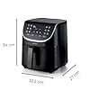 Ariete Airy Fryer 7L 4627, Friggitrice ad Aria 7L, Timer da 60 Minuti, LCD e Touchscreen con 12 Modalità di Cottura, Funzione Max Crisp, Temperatura Massima 200° C, Capacità 2Kg, 1700W, Nero