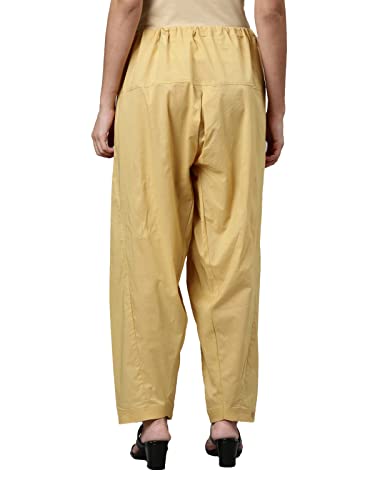 Image of GO COLORS Soft Cotton Salwar for Women | Relaxed Fit, Mid Rise, Ankle Length, Drawstrings
