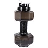 VOSAREA Hantel Sport Trinkflasche 2600ML Plastik Wasserflasche Tragbare Auslaufsichere Wasser Plastikflasche Saftflaschen Smoothie Flasche für Männer Frauen Fahrrad Fitness Outdoor Camping Wandern