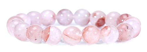 Bracelet de pierres précieuses de guérison quartz rose perles 8 mm