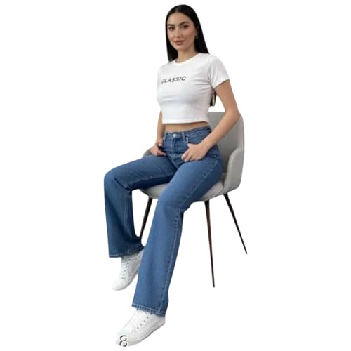 Image of Women's High Rise Straight Fit Jeans||Comfort Fit Straight Jeans