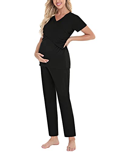 Nieery Pigiama Premaman Cotone, Pigiama Due Pezzi