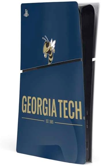 Skinit Decal Gaming Skin Compatible with PS5 Slim Digital Edition Console - Officially Licensed Georgia Institute of Technology Est 1885 Navy Design