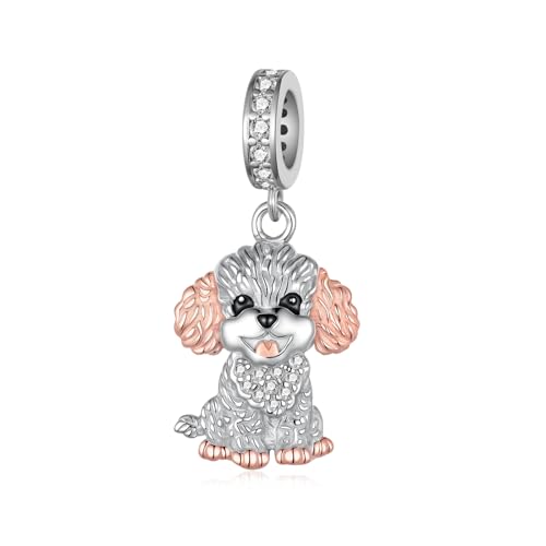 Poodle Dog Charm 925 Sterling Silver Dog Charm for Bracelets Poodle Jewelry Gifts for Women