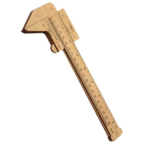 LOORGVEL 木製精密游標キャリパー 定規センチ対応 多機能ポータブル測定ツール 学生 設計者向け耐久性厚手木製ルーラー