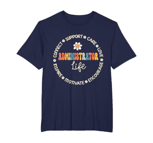 Administrator Life Appreciation Week Back to School T-Shirt, Men's Big and Tall, Navy Blue, 3X Tall