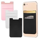 3 Pezzi Porta Carte di Credito per Cellulare, Maniche in Carta Elastica, Titolare Della Carta per Cellulare Adesivo, Tasca Adesiva Per Tessere Carte Badge Taschino Autoadesivo Per Cover