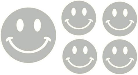 Silver Happy Face Bicycle Reflective Reflector Sticker