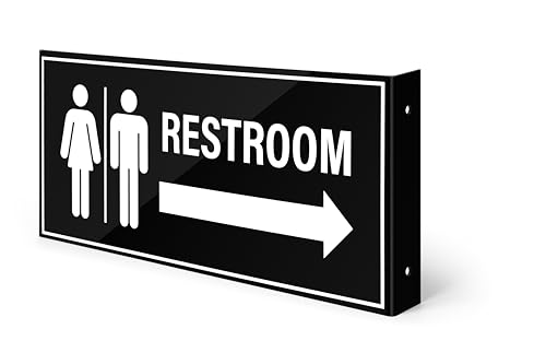 Restroom Sign with Arrow | 12.1